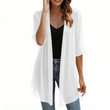 Casaco leve de chiffon com abertura frontal para mulher