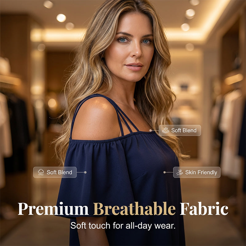 🔥50% DESCONTO ✨ Vestido Mini Ombros à Mostra | Solto & Elegante