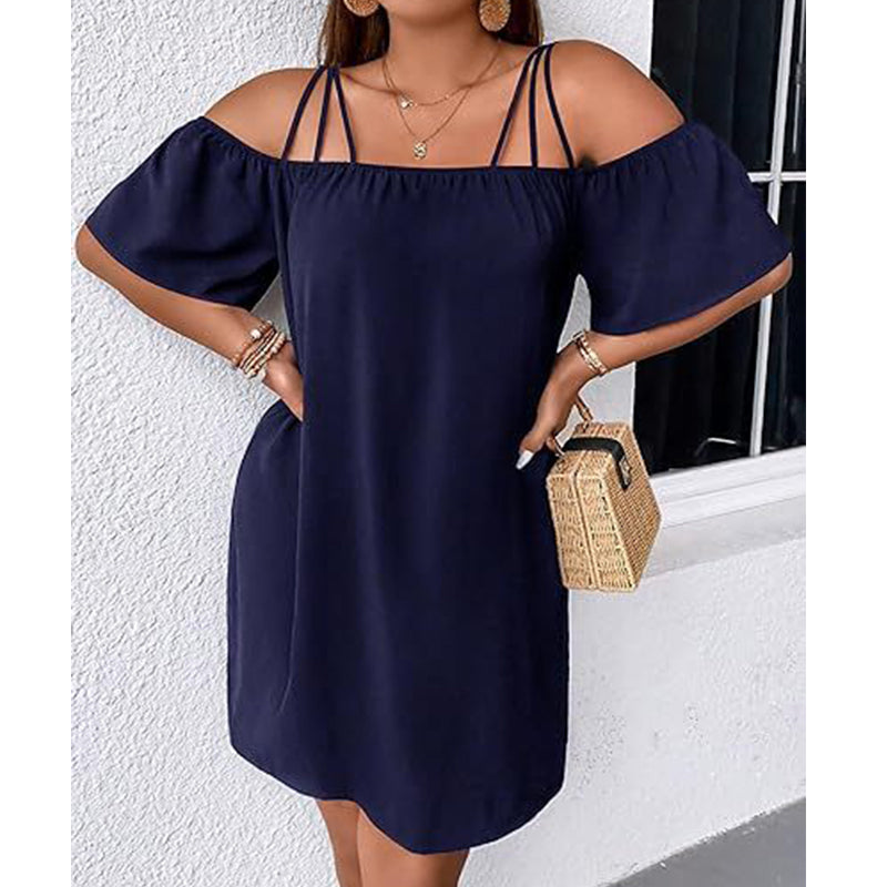 🔥50% DESCONTO ✨ Vestido Mini Ombros à Mostra | Solto & Elegante