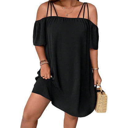 🔥50% DESCONTO ✨ Vestido Mini Ombros à Mostra | Solto & Elegante