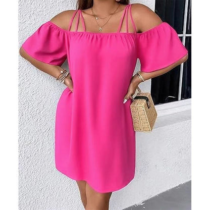 🔥50% DESCONTO ✨ Vestido Mini Ombros à Mostra | Solto & Elegante