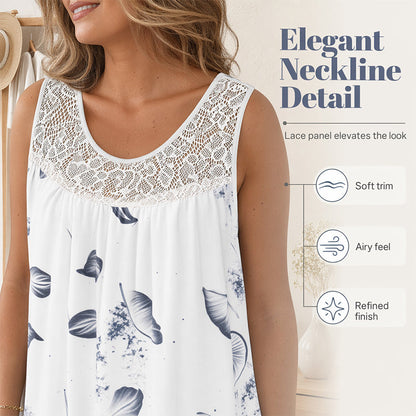 Vestido feminino sem mangas, com gola redonda e estampa