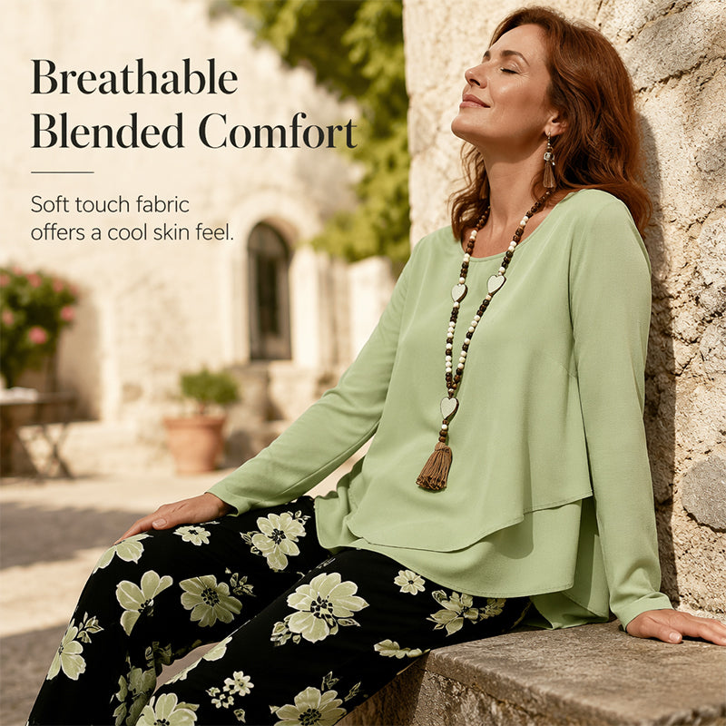 🔥 50% OFF HOJE 💕 Conjunto Feminino 2 Peças Floral – Elegante e Confortável ✨