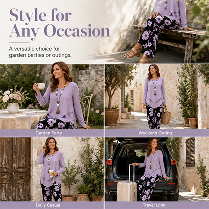 🔥 50% OFF HOJE 💕 Conjunto Feminino 2 Peças Floral – Elegante e Confortável ✨