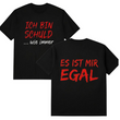 T-shirt preta masculina com slogan engraçado em alemão – Camisola casual de manga curta e gola redonda