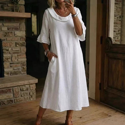 ✨👗Vestido de verão casual de gola redonda para mulher