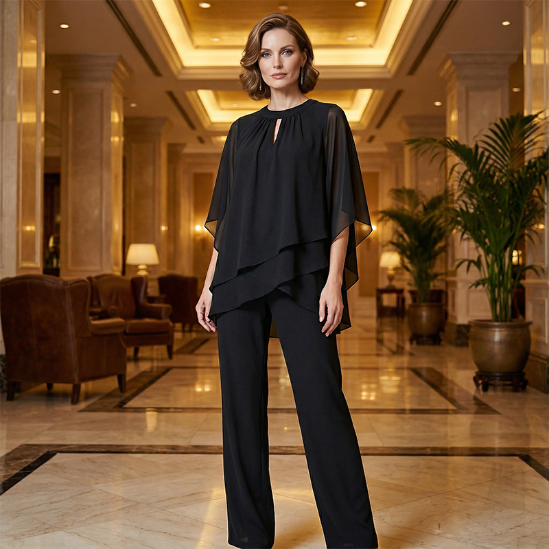 ✨👗Conjunto elegante de calças assimétrico de duas peças