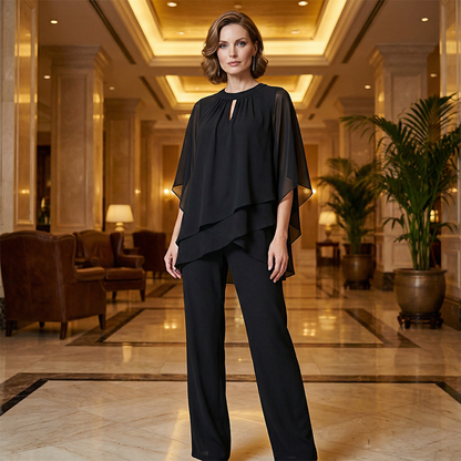✨👗Conjunto elegante de calças assimétrico de duas peças