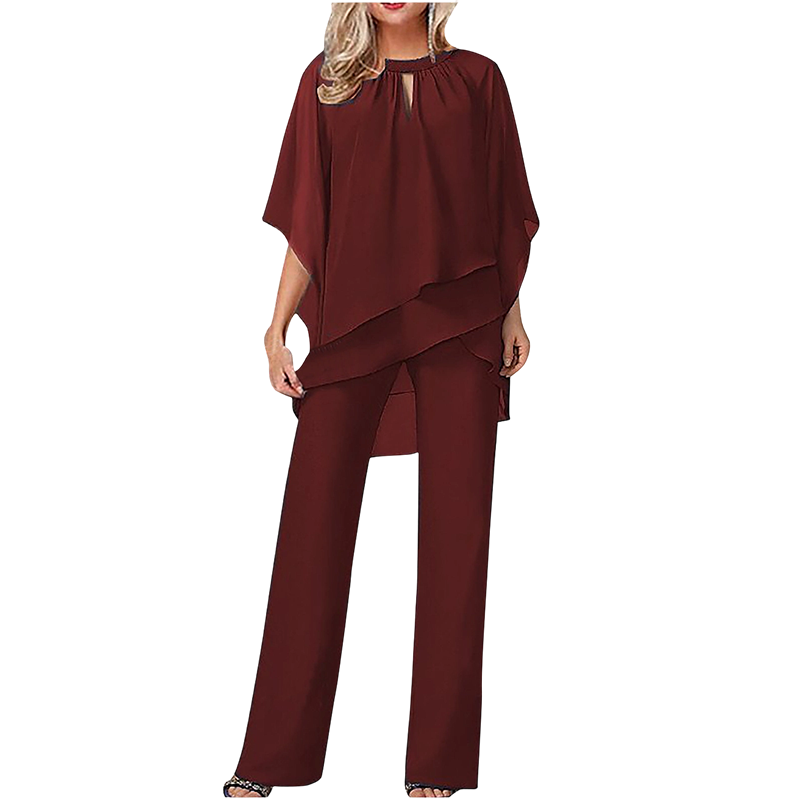 ✨👗Conjunto elegante de calças assimétrico de duas peças