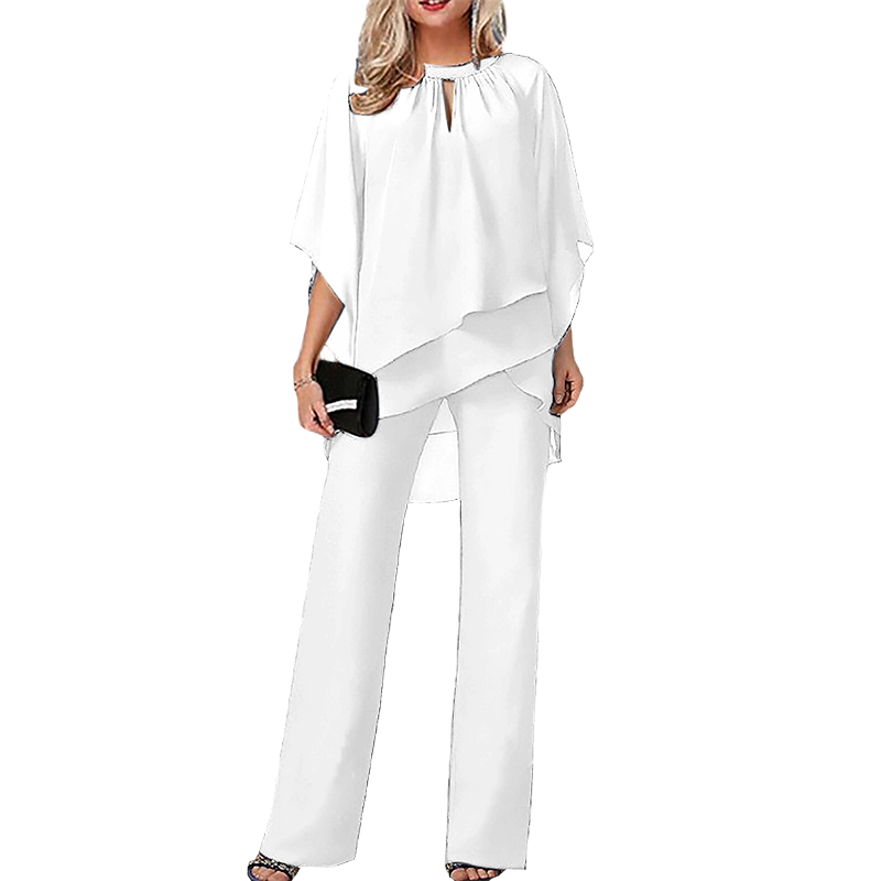 ✨👗Conjunto elegante de calças assimétrico de duas peças