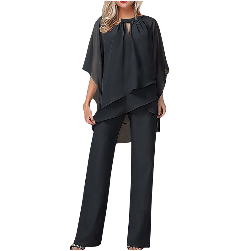 ✨👗Conjunto elegante de calças assimétrico de duas peças