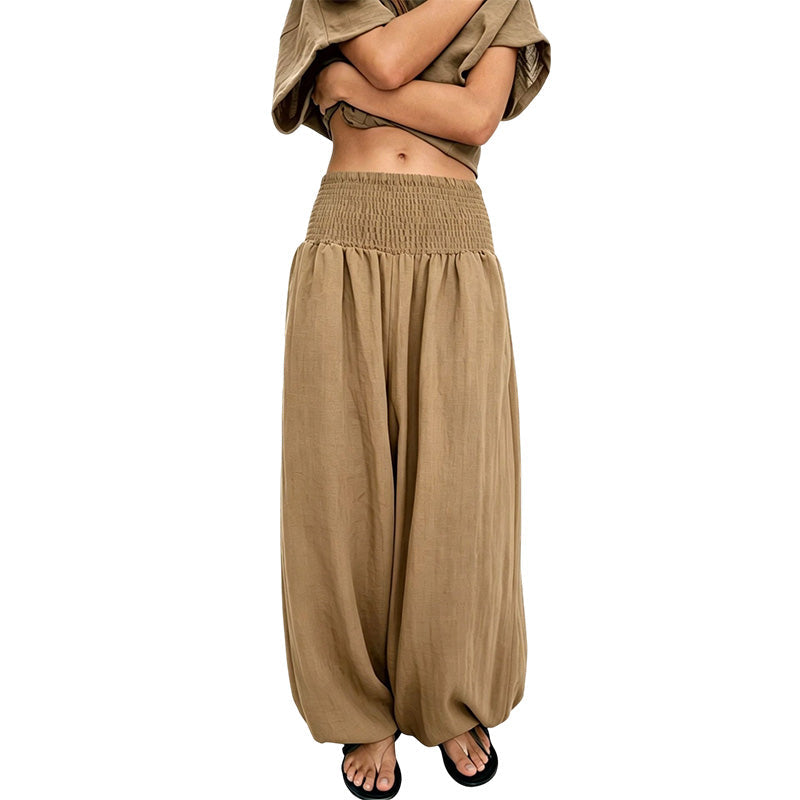 ✨Calças harém casuais para mulher com cintura franzida