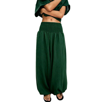 ✨Calças harém casuais para mulher com cintura franzida