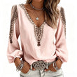 👚✨ Blusa Feminina de Manga Longa com Gola V e Estampa 3D – Estilo moderno, conforto e elegância para o dia a dia