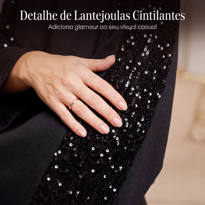 🔥 50% DESCONTO ✨ Conjunto com Lantejoulas – Chic & Confortável
