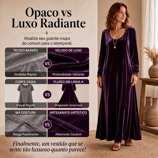 Vestido longo elegante de manga comprida para mulher