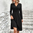 Vestido Midi Feminino Elegante com Decote em V