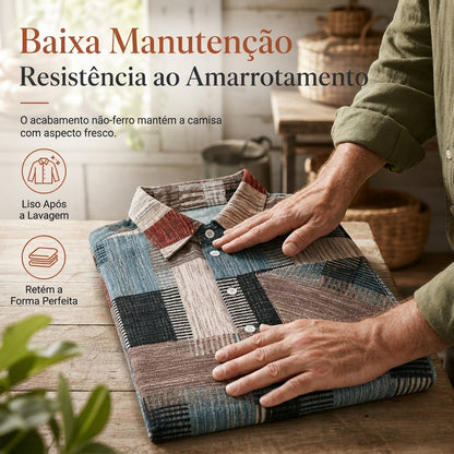 Camisa de manga longa xadrez com corte solto casual, casaco plus size com proteção solar para primavera e outono