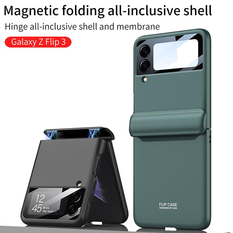 Magnetische All-inclusive Schokbestendige Kunststof Hard Omslag voor Samsung Galaxy Z Flip4 Flip3 5G